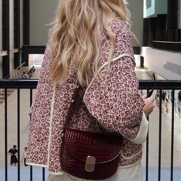 The Angeline Floral Jacket in Burgundy Combo sz medium bust 46.4" - Picture 3 of 5